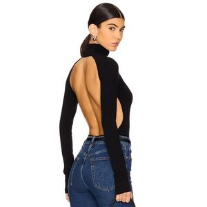 Style Addict Black Open-Back Bodysuit